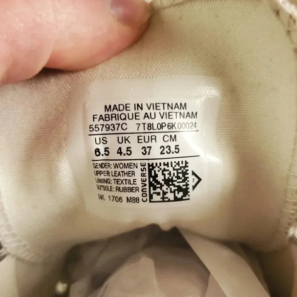 Converse Womens 6.5 Chuck Tayler All Star Suede Buff Buff White Sneakers - Picture 9 of 10